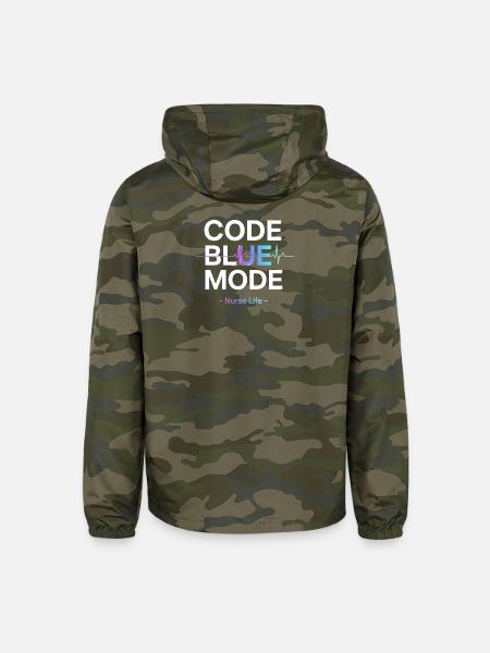 Code Blue Mode Nurse Life - Unisex Lightweight Windbreaker Jacket - green camo