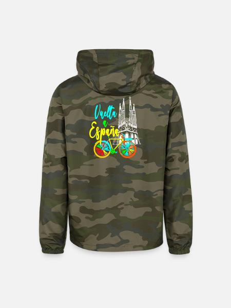 Vuelta Espana Neon Bicycle - Unisex Lightweight Windbreaker Jacket - green camo