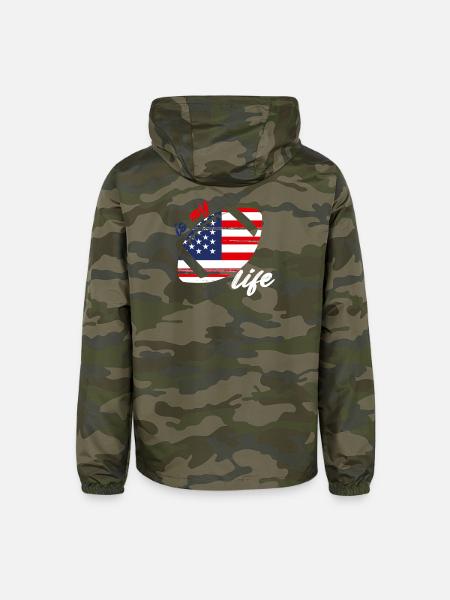 Patriotic Football Life - Unisex Lightweight Windbreaker Jacket - green camo