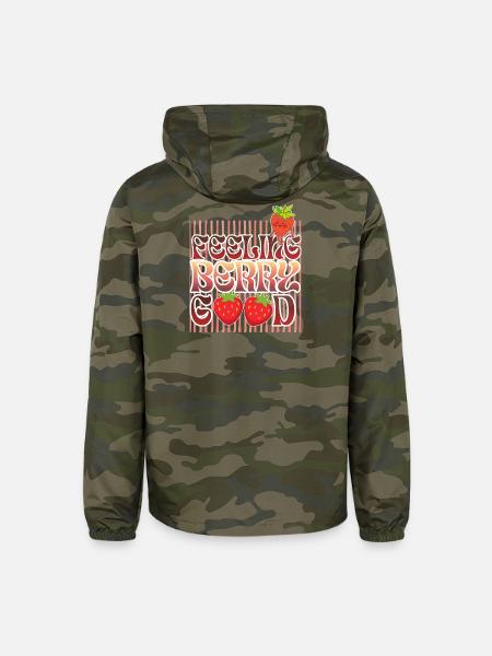 Feeling Berry Good - Unisex Lightweight Windbreaker Jacket - green camo