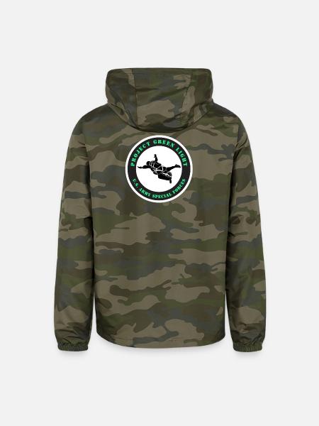 Project Green Light - Unisex Lightweight Windbreaker Jacket - green camo