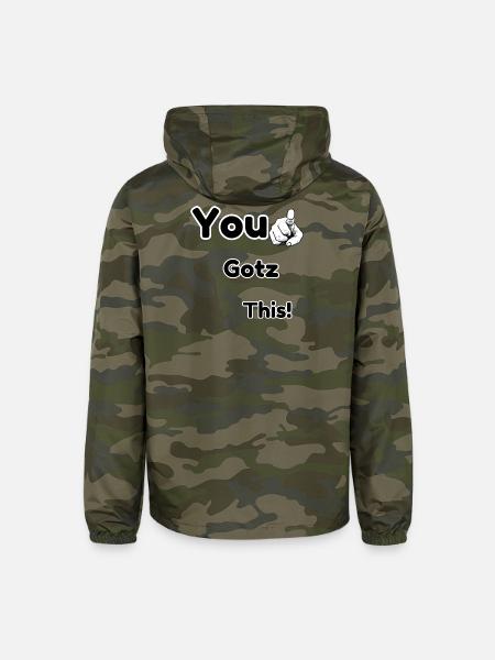 You Gotz This! Hand Point - Unisex Lightweight Windbreaker Jacket - green camo - Back