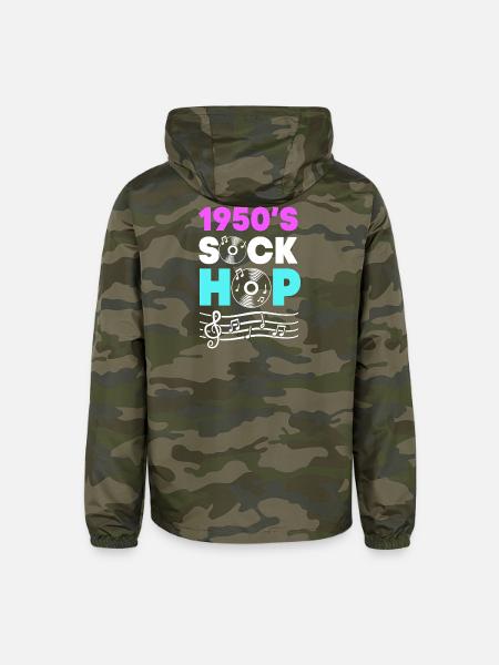 Retro Sock Hop Dancer - Unisex Lightweight Windbreaker Jacket - green camo