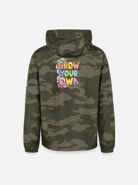 Grow Your Own Color Burst - Unisex Lightweight Windbreaker Jacket - green camo - Back