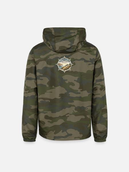 Martinez Wild Coast Family Hikers Trip - Unisex Lightweight Windbreaker Jacket - green camo - Back
