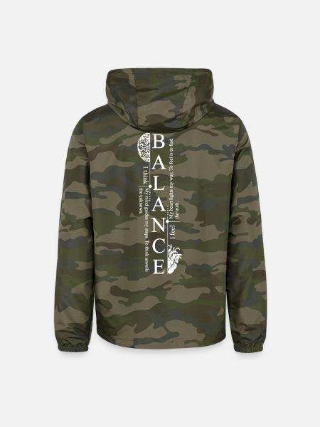 Balance Mind Graphic Tee - Unisex Lightweight Windbreaker Jacket - green camo