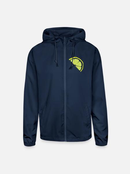 Lemon Slice Neon Pop - Unisex Lightweight Windbreaker Jacket - navy