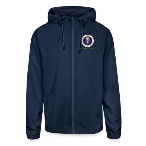 The Peoples Seal w gold url - Unisex Lightweight Windbreaker Jacket