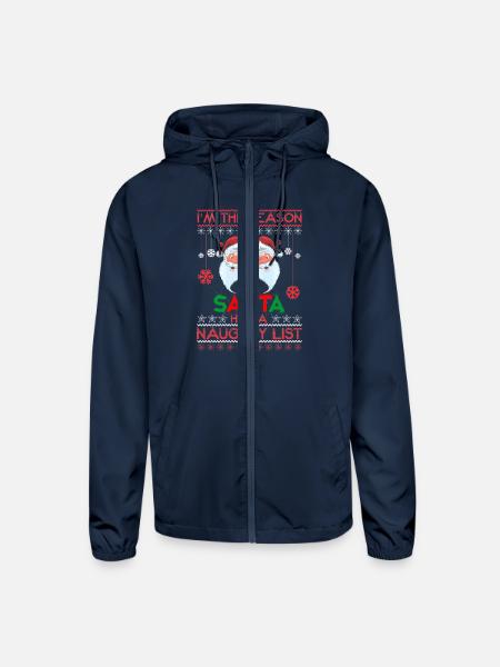 I'm the Reason Santa has a naughty list - Unisex Lightweight Windbreaker Jacket - navy - Front