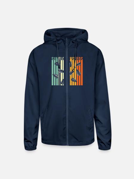 Sunflower Seeds - Unisex Lightweight Windbreaker Jacket - navy