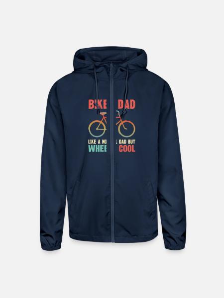 Biker Dad like a normal dad but wheely cool - Unisex Lightweight Windbreaker Jacket - navy - Front