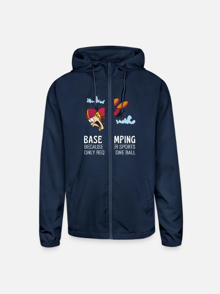 Base Jumping Other Sports Only Require One Ball - Unisex Lightweight Windbreaker Jacket - navy - Front