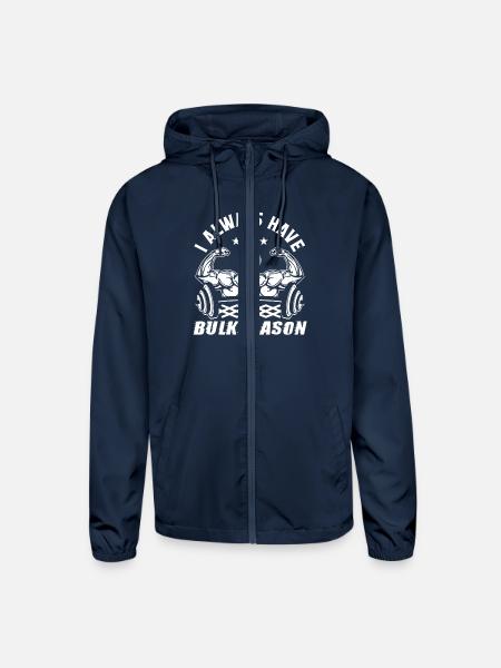 Strongman always have bulkseason gym bodybuilding - Unisex Lightweight Windbreaker Jacket - navy - Front