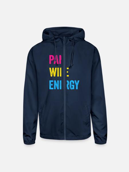 Pan Wife Energy Pansexual Pride Pansexuality LGBTQ - Unisex Lightweight Windbreaker Jacket - navy - Front
