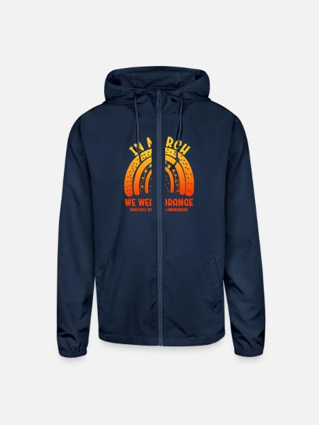 In March We Wear Orange - Unisex Lightweight Windbreaker Jacket - navy - Front