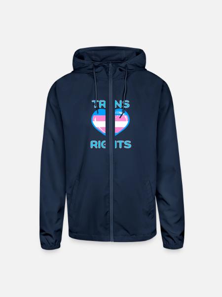 TRANS RIGHTS - Unisex Lightweight Windbreaker Jacket - navy
