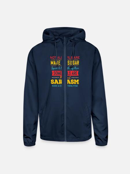 Not All Girls Are Made Of Sugar, Spice And Everyth - Unisex Lightweight Windbreaker Jacket - navy - Front
