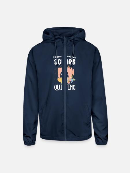 Quilting for quilters, sewists, crafters - Unisex Lightweight Windbreaker Jacket - navy - Front