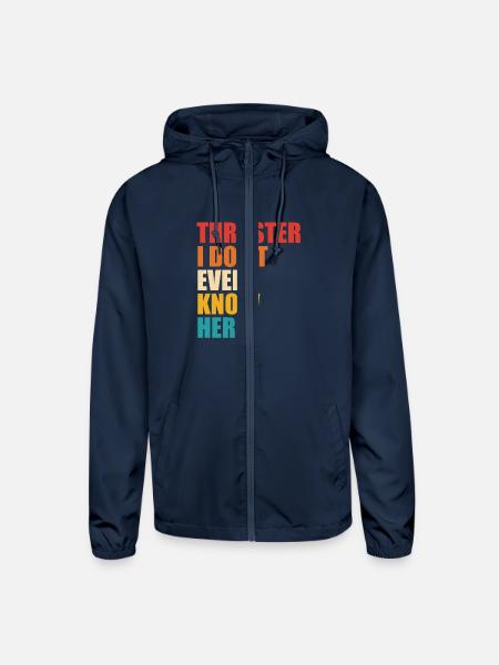 Thruster I Don't Even Know Her - Unisex Lightweight Windbreaker Jacket - navy - Front