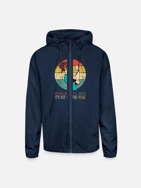 Homeschool Mom Its Not For The Weak Team - Unisex Lightweight Windbreaker Jacket - navy - Front
