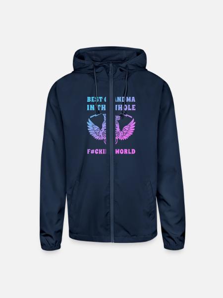 Best Mum In The Whole Fcking World - Unisex Lightweight Windbreaker Jacket - navy - Front