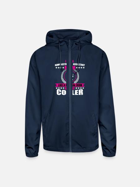 Administrative Assistant Mom Admin Mother's Day - Unisex Lightweight Windbreaker Jacket - navy - Front