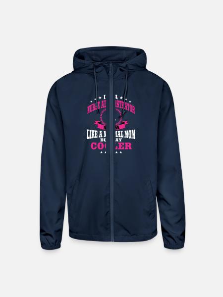 Nurse Administrator Mom For Mother's Day - Unisex Lightweight Windbreaker Jacket - navy - Front