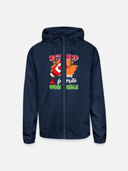 KETCHUP IS MY FAVORITE VEGETABLE Funny - Unisex Lightweight Windbreaker Jacket - navy - Front