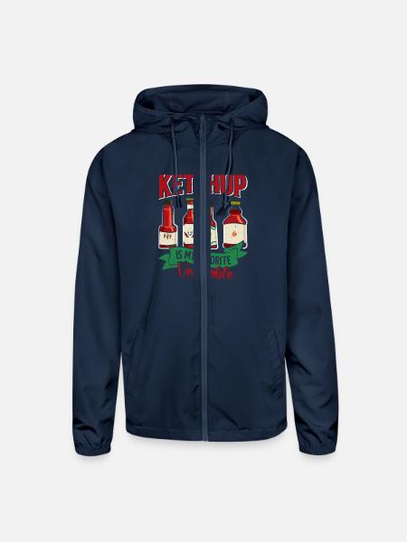 KETCHUP IS MY FAVORITE VEGETABLE Funny - Unisex Lightweight Windbreaker Jacket - navy - Front