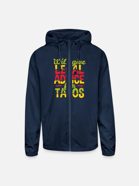 Lawyer Legal Advice Taco - Unisex Lightweight Windbreaker Jacket - navy