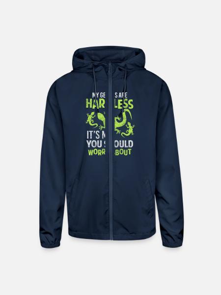 Reptile Lizard Animal Welfare Terraristics - Unisex Lightweight Windbreaker Jacket - navy - Front
