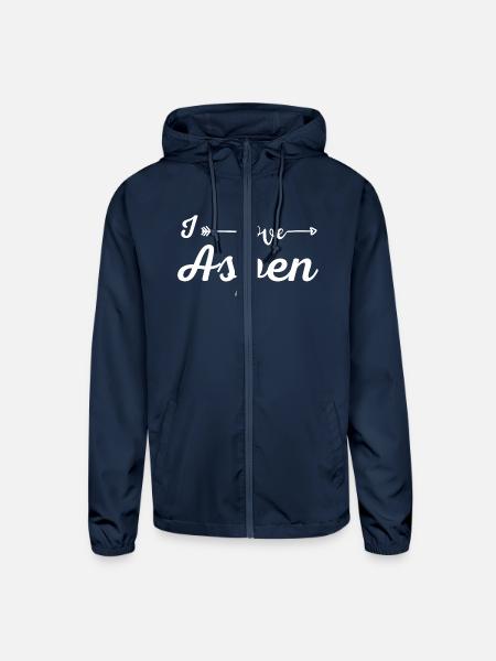 I Love Aspen - Unisex Lightweight Windbreaker Jacket - navy