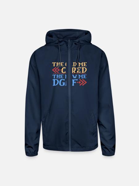 The Old Me Cared The New Me Dgaf - Unisex Lightweight Windbreaker Jacket - navy - Front