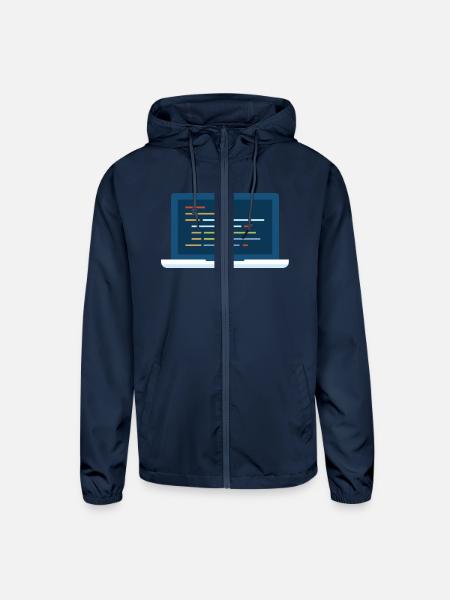 computer - Unisex Lightweight Windbreaker Jacket - navy
