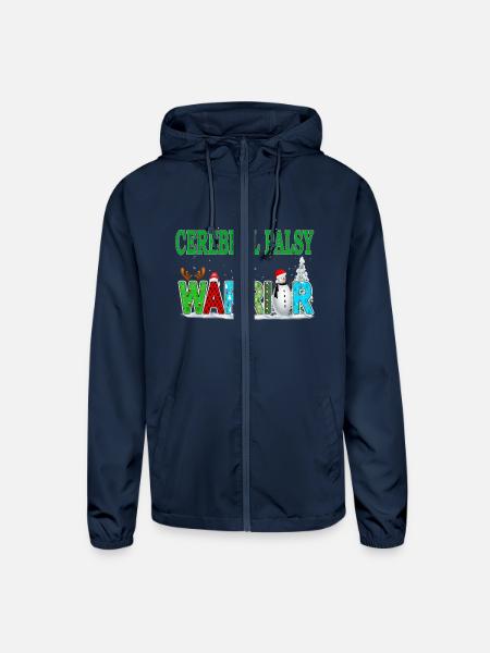 CHRISTMAS WARRIOR Cerebral Palsy awareness - Unisex Lightweight Windbreaker Jacket - navy - Front