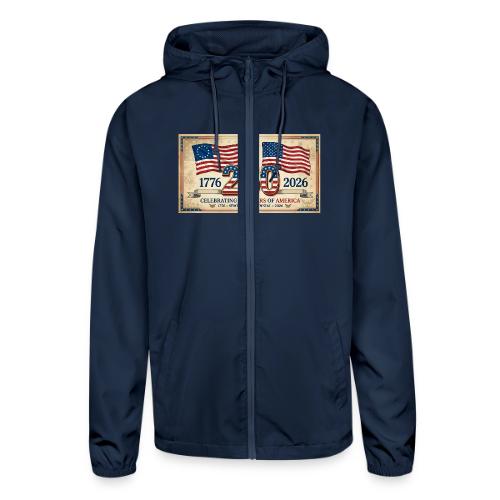 USA 250th Anniversary Flags Emblem - Unisex Lightweight Windbreaker Jacket