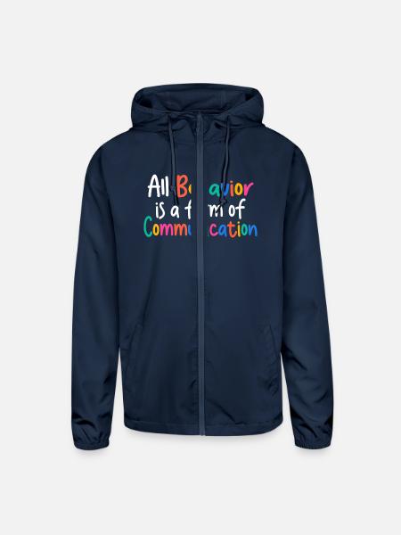All Behavior Is A Form Of Communication - Unisex Lightweight Windbreaker Jacket - navy - Front