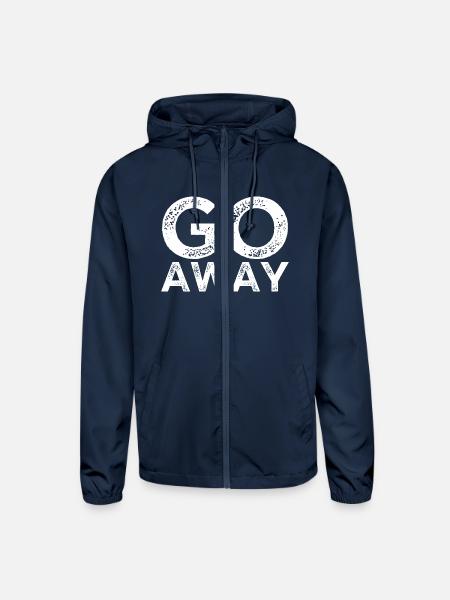 Go Away - Unisex Lightweight Windbreaker Jacket - navy