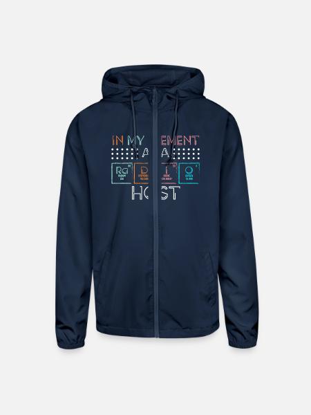 Presenter Podcaster - Unisex Lightweight Windbreaker Jacket - navy - Front