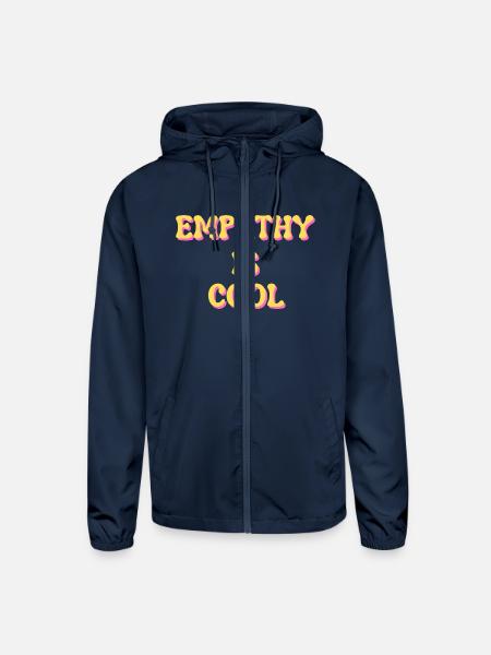 Empathy Is Cool - Unisex Lightweight Windbreaker Jacket - navy