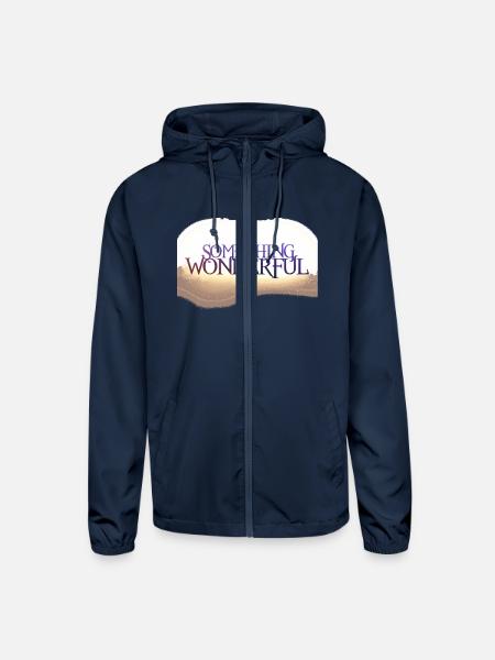 Wonderful PNG removebg preview 1 - Unisex Lightweight Windbreaker Jacket - navy - Front