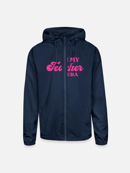 In My Teacher Era - Unisex Lightweight Windbreaker Jacket - navy - Front