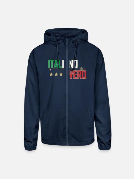 Italian, Real Italian, Italiano - Unisex Lightweight Windbreaker Jacket - navy - Front