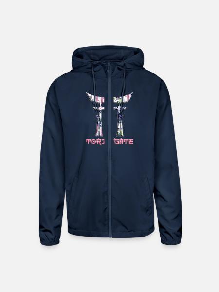 Torii Traditional Japanese Gate Japanese Flag - Unisex Lightweight Windbreaker Jacket - navy - Front
