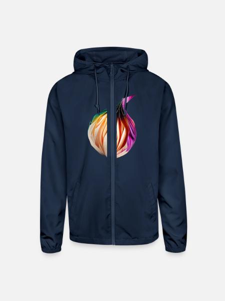 Origami Onion: Artistic Paper Craft of a Vegetable - Unisex Lightweight Windbreaker Jacket - navy - Front