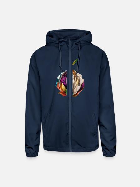 Origami Onion: Artistic Paper Craft of a Vegetable - Unisex Lightweight Windbreaker Jacket - navy - Front