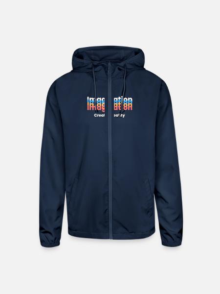 Imagination Creates Reality - Unisex Lightweight Windbreaker Jacket - navy