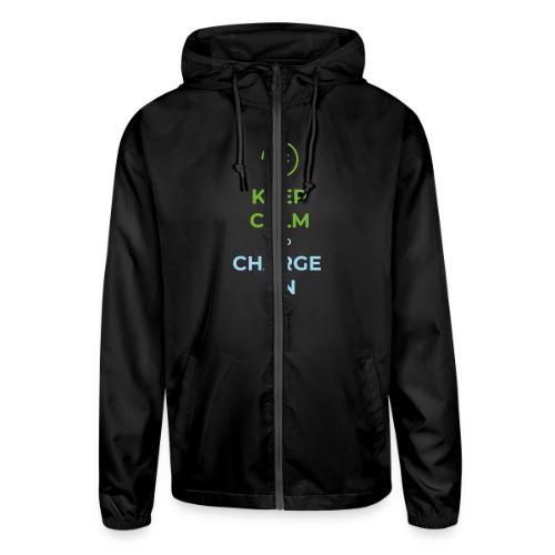 Keep calm and charge on - Unisex Lightweight Windbreaker Jacket