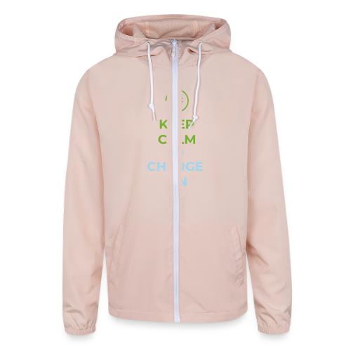 Keep calm and charge on - Unisex Lightweight Windbreaker Jacket