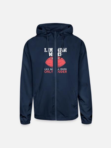 Lineman Moms Like Normal American Football - Unisex Lightweight Windbreaker Jacket - navy - Front